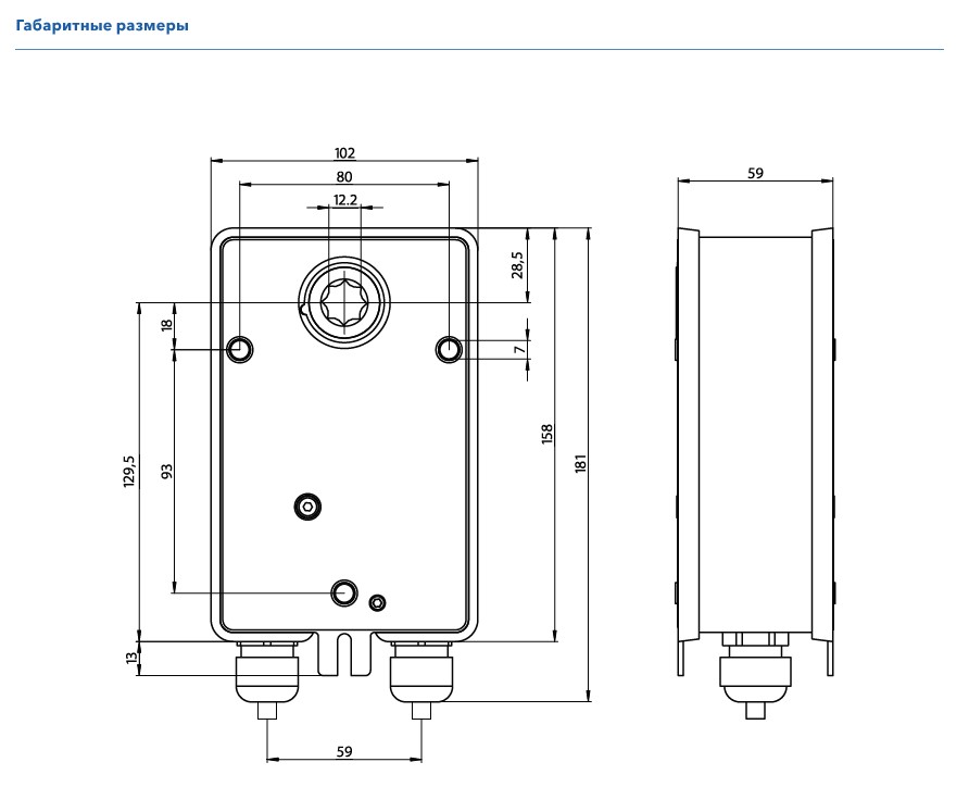 Габаритные размеры LAB R-BLF24